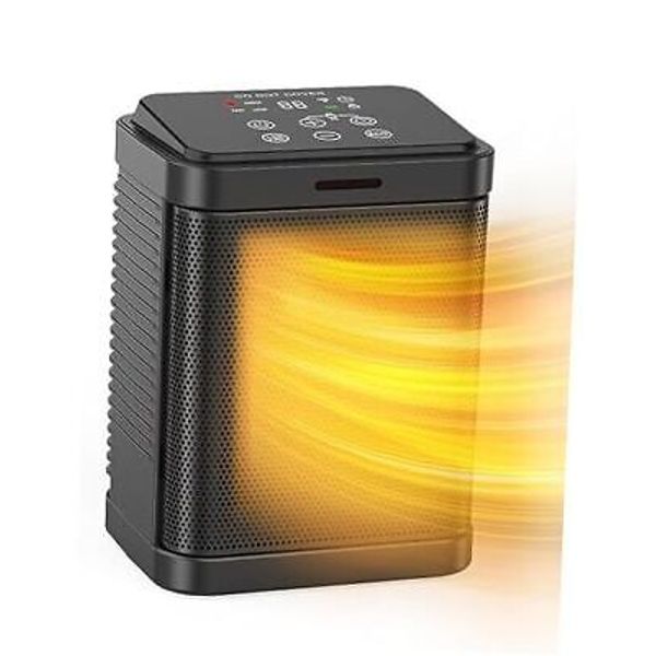 1500W Small Space Heater, PTC Ceramic Heater, Portable Space Heater with BLACK