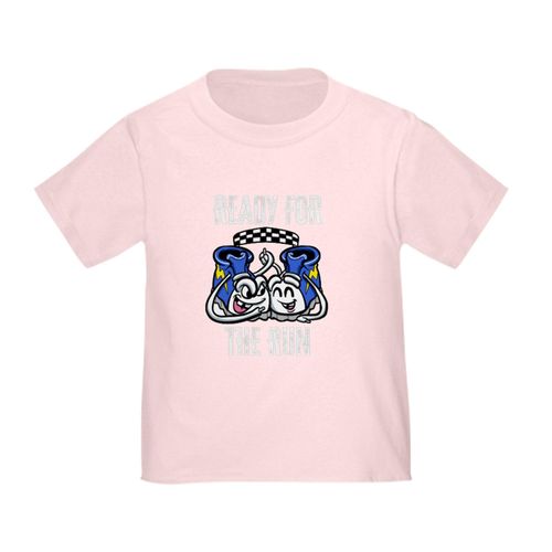 CafePress Marathon Running Shoes Ready for The Run R T Shirt Toddler Graphic Tee, 100% Cotton Pink