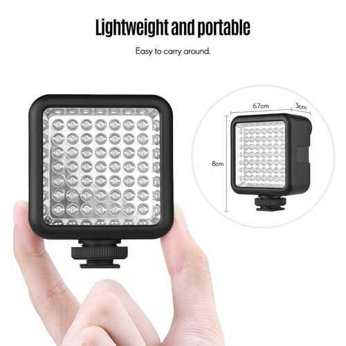 Camnoon Mini IR Night Vision Light Infrared Photography Light for Video Camera Camcorder Built-in Rechargeable Battery with 3 Cold Shoe Mount for Vlog YouTube Video Recording