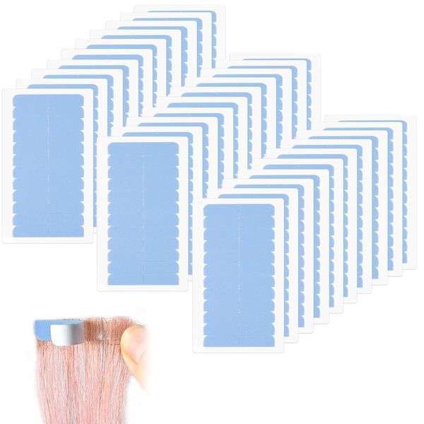 PSFXBM 360 Pcs Hair Extension Tapes, Hair Adhesive Tapes, Double Sided Tape for Hair Extensions, Human Hair Tape for Replacement, Durable & Waterproof, Beauty Tools for Hair Extensions(Blue)