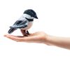 Folkmanis Mini Chickadee Finger Puppet, White; Black;gray
