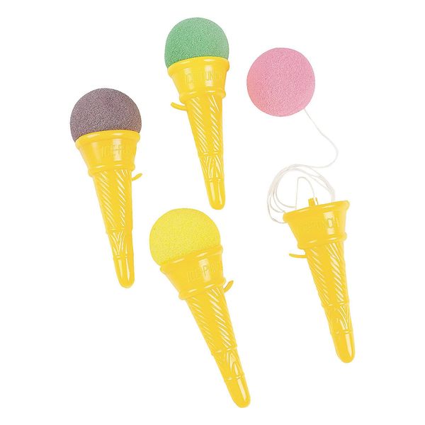 Fun Express Ice Cream Cone Shooters Toys - VBS Vacation Bible School Supplies/Décor- Set of 12 Party Supply and Classic Novelty Toys