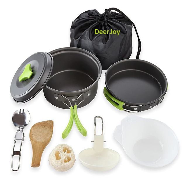 Picnic Camping Cookware Set Nonstick Cast Iron Frying Pan with