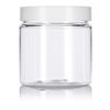 4 oz Clear PET Plastic Jar with White Foam Lined Lid (12 Pack) Refillable Empty Storage Containers