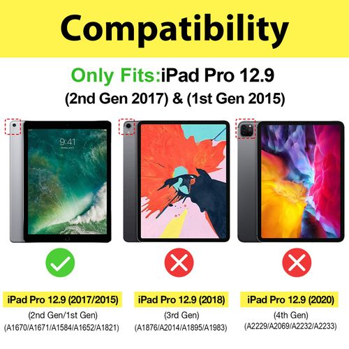 ProCase Smart Case for iPad Pro 12.9 1st and 2nd Generation (2015 and 2017 Model), Stand Cover Support Auto Sleep/Wake -Emerald