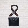emmy's shop Shoulder Strap for Back, Thick, Wide, Plain, Nylon, Dark brown × silver