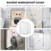 2 Pack Secure Socket Cover Box for Baby Safety and Home Security - Electrical Outlet & Plug Protector (White + Transparent)