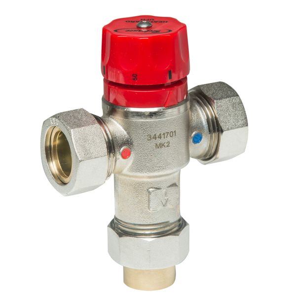 Reliance RWC 22mm Temperature Mixer Valve for Water underfloor Heating Kits 22mm Mixing kit Compression Fitting Adjustable Temperature Control, Durable Brass Construction