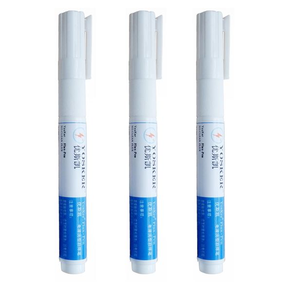 iHMeiju 3pcs No Clean Soldering Pen Rosin Solder Pen for Electronics Tabbing Wiring Solder, Welding Maintenance of PCB Board, Liquid Solder Pen, Solder Braid Wick Liquid Solder Flux.