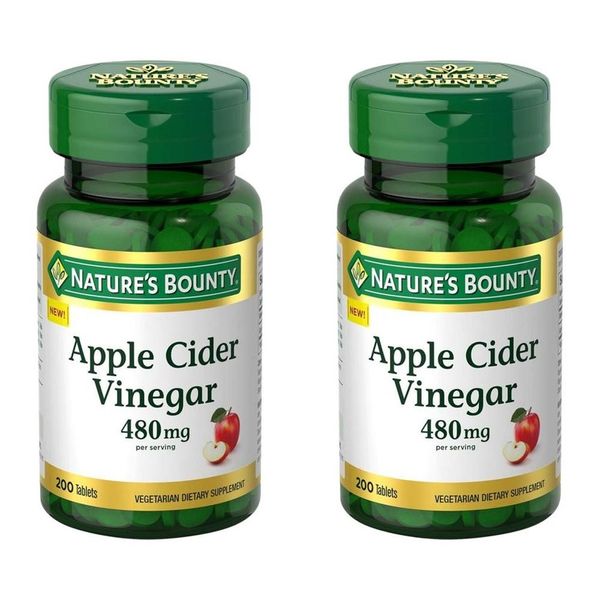 Nature&#39;s Bounty Apple Cider Vinegar 480mg Nature&#39;s Bounty Apple Cider Vinegar 200 tablets 2 packs