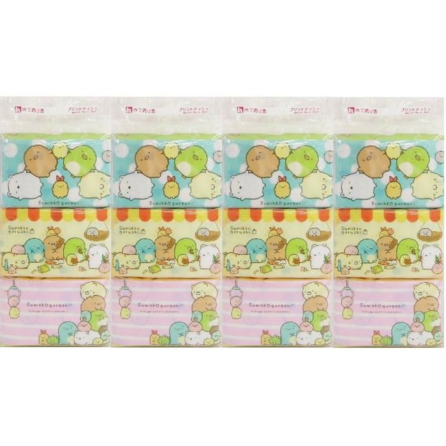 Hayashi Shoji Sumikko Gurashi Pocket Tissue Flushable in Water, Pack of 6 x 4