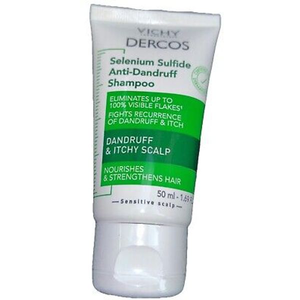 3-Vichy Dercos Selenium Sulfide Anti-Dandruff Shampoo Itchy Scalp Travel Sz 50ml