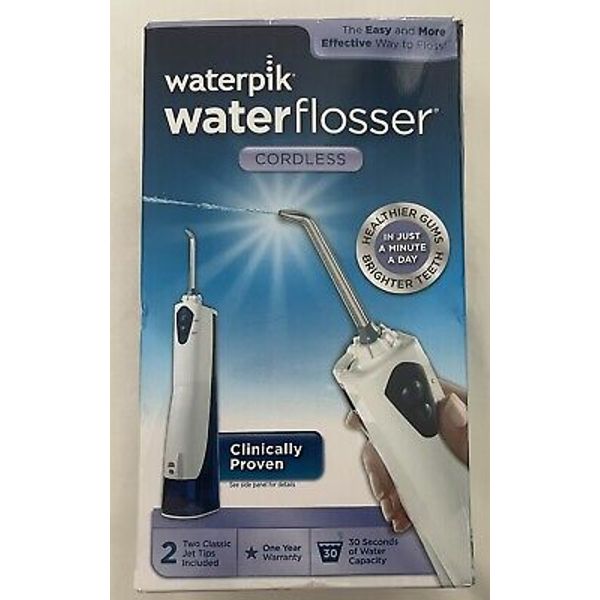 Waterpik Cordless Water Flosser WP-360W 2 Tips and 1 Settings White NEW