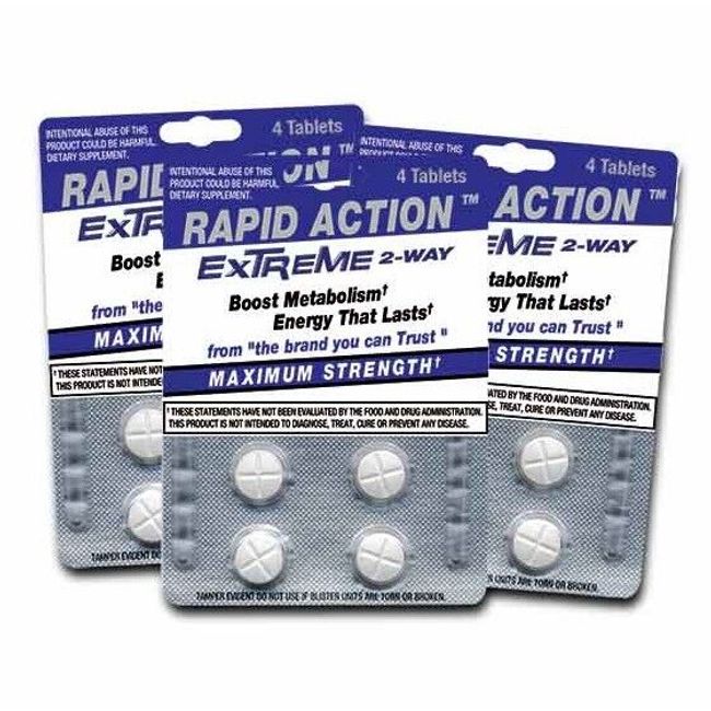 Rapid Action Extreme  Energize 2-Way Energy Pills 8  packs of 4 = 32 pills