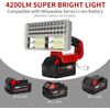 Cordless LED Work Light for Milwaukee 18V Battery 9 inch 40W 4200LM Flashlight