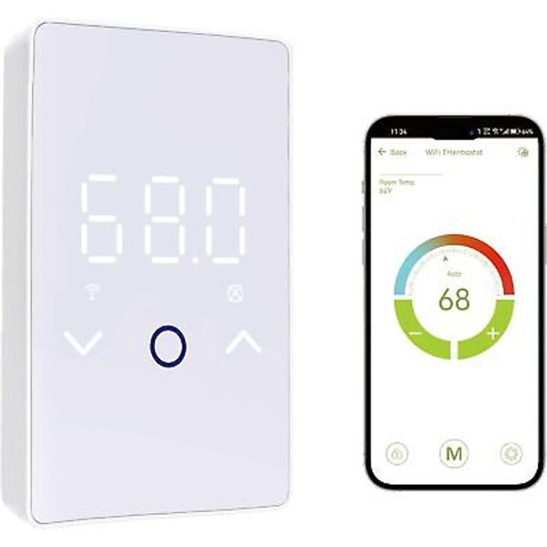 MAXKOSKO WiFi Smart Thermostat for Electric Floor Warming System with White