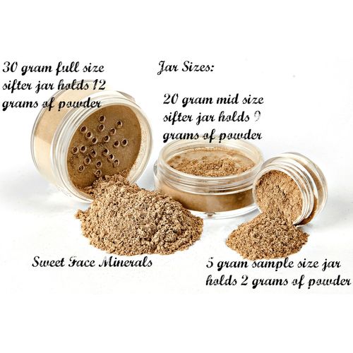 5pc KIT w/FACE BRUSH (PINK BISQUE) Mineral Makeup Set Full Size Powder Bare Skin Matte Foundation