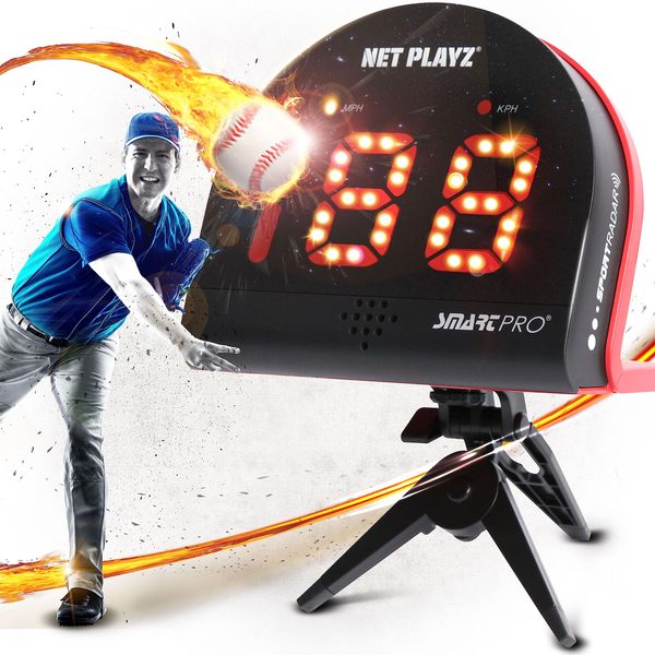 NetPlayz Baseball Radars, Speed Sensors Training Equipment (Hands-Free Radar Guns, Pitching Speed Guns | Baseball Gifts, High-Tech Gadget & Gear for Baseball Players, Black (NIS022132032)