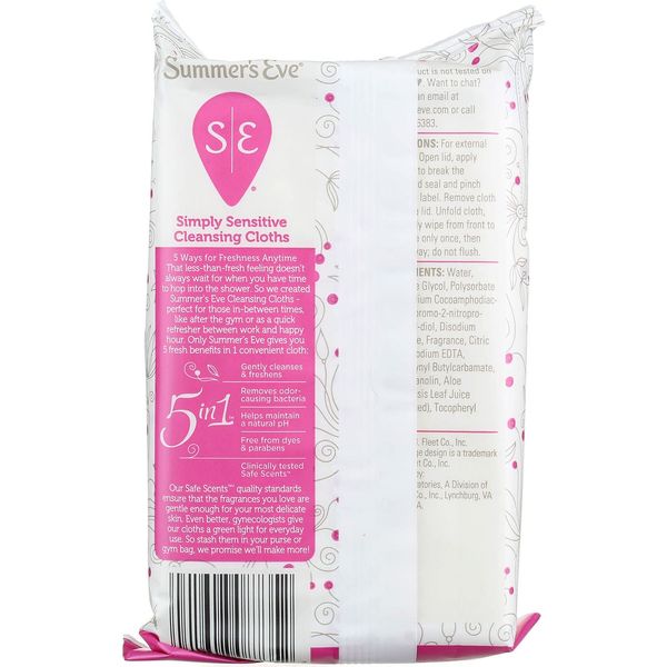 Summer's Eve Cleansing Cloths for Sensitive Skin, Simply Sensitive 32 ea
