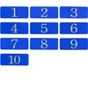 Plastic Rectangle Locker Numbered Sticker Room Number Table Number (1-10, Blue)