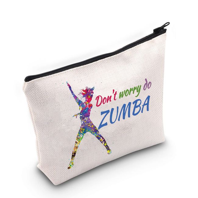 LEVLO Zumba Dancer Kosmetiktasche, Make-up-Tasche, Geschenk für Zumba-Liebhaber, keine Sorge, Zumba, Make-up-Tasche mit Reißverschluss für Frauen und Mädchen, Don't Worry Do Zumba, Kosmetiktasche