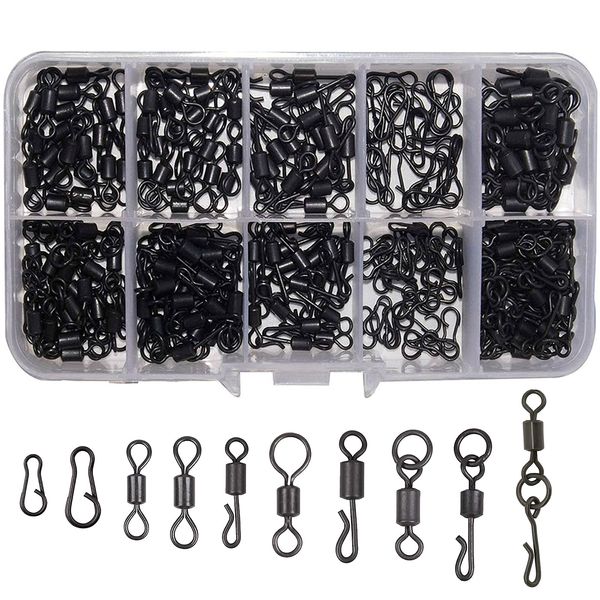 OROOTL Carp Fishing Tackle Box Set Carp Hair Rigs Making Kit Including Quick Change Carp Swivels Hooks Fishing Beads Corns Rig Tubing Carp Fishing Terminal Tackle Accessory Kit