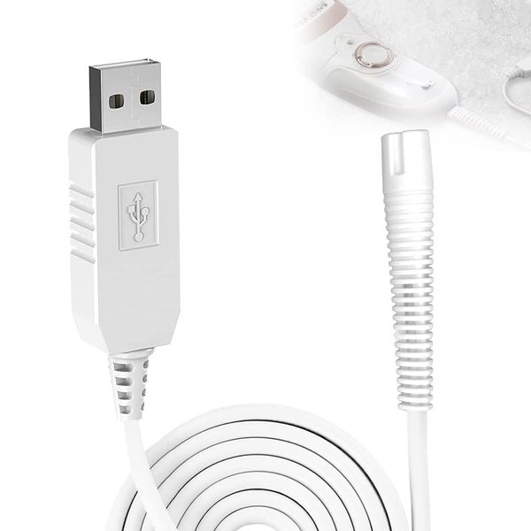 Charger for Braun Epilator,SHUOMAO USB Charging Power Cord Trimmer Replacement Charger Lead Cable for Braun Silk-épil 9 Flex,épil 9,Silk-épil 5,épil 7 Epilator Hair Removal(Not for épil 3)