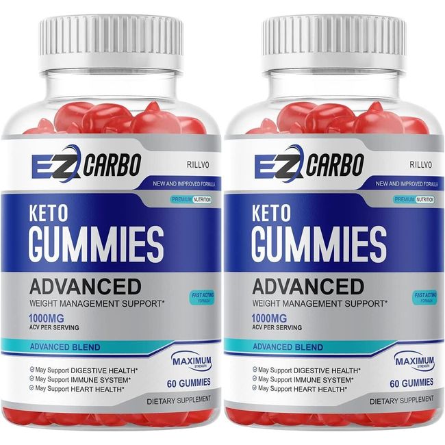 (2 Pack) EZ Carbo Keto Gummies, EZCarbo Advanced Ketogenic Gummy Formula (120...