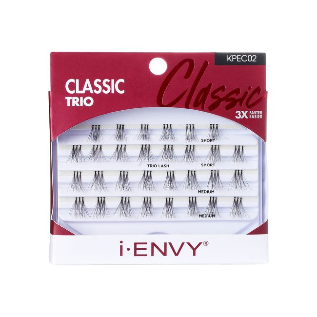 i-ENVY by KISS Trio Lash Classic Medium 30 Lashes Natural Style 3X Faster Easier Application