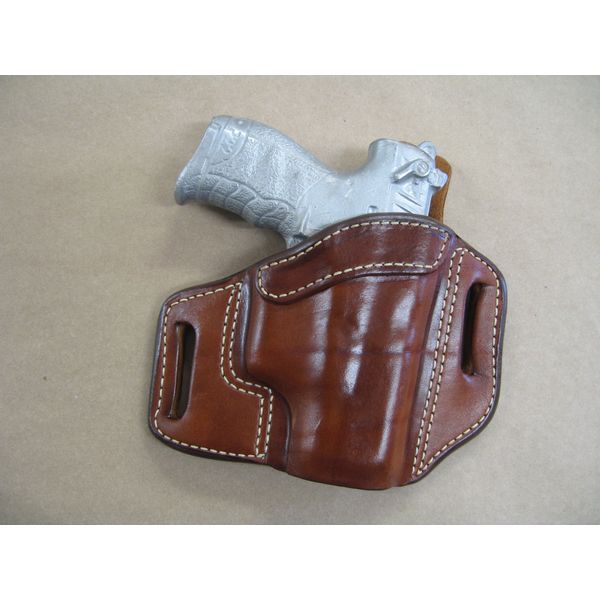 Walther P22 Pistol OWB Leather 2 Slot Molded Pancake Belt Holster CCW TAN RH