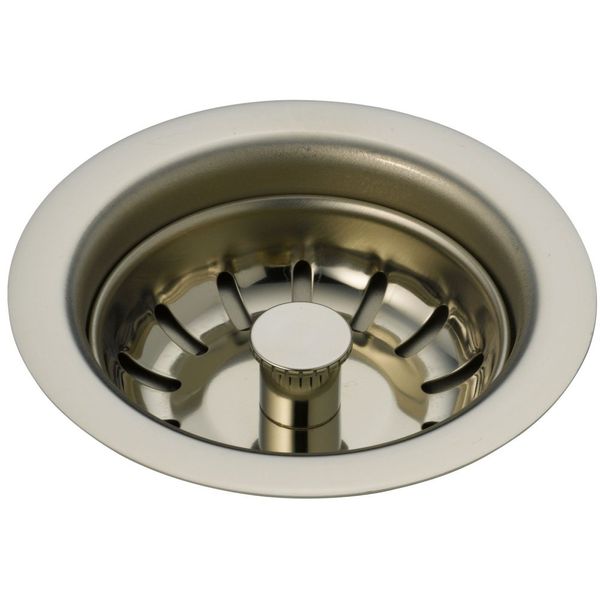 Delta Faucet 72010-PN Kitchen Sink Flange & Strainer, Polished Nickel, 4.5