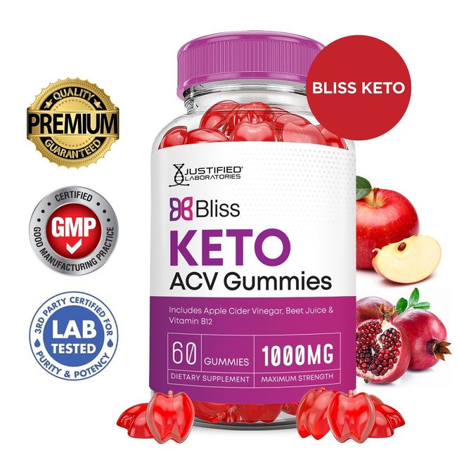 Bliss Keto ACV Gummies 1000MG Apple Cider Vinegar 60 Gummys