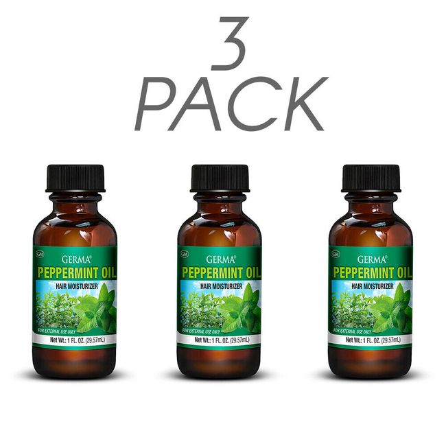 Germa Peppermint Oil. Natural Emollient, Moisturizer. 1 Oz. Pack of 3.