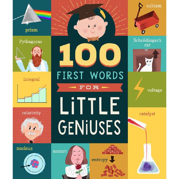 小天才的100个单词 儿童英语启蒙绘本故事纸板书 英文原版 100 First Words for Little Geniuses