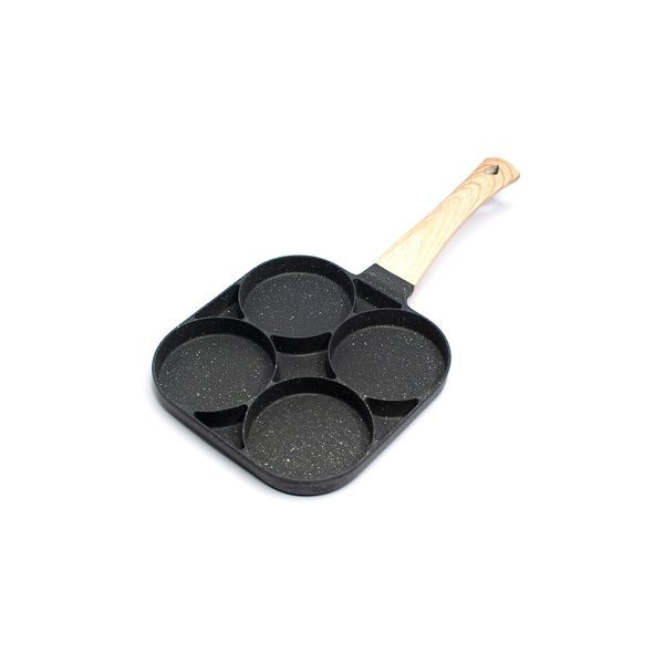 Ignite Cookware Egg Pan | 4 Cup Non Stick Egg Frying Pan | Omelette Pan | Mini Pancake Pan | Burger Pan | Crepe Pan | Egg Skillet | Suitable for all Hobs including Induction | Round Egg Pan | Idli Pan