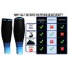 Compression Calf Sleeves Men & Women - Shin Splint Compression Sleeve 20-30mmhg, Best Footless Compression Socks for Achy Calf, Running, Nurses, Pregnancy, Post-Surgery Relief (1 Pair BLK-BLU S/M-M/L)