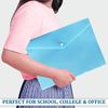 Pack of 30 - A4 Document Folder Stud Wallet Carry Popper Folder A4 Document File Polypropylene Envelope File with Button Closure Document for Home & Offices (Random Colour)