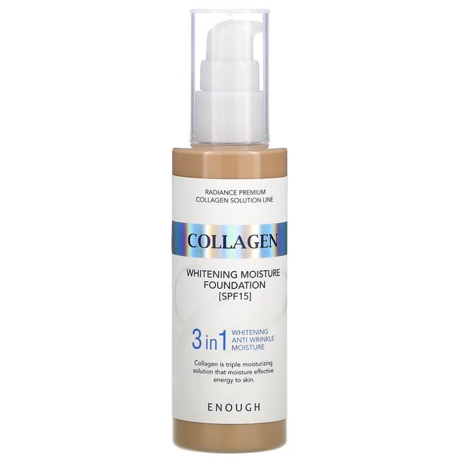 Collagen, Whitening Moisture Foundation, SPF 15, #21, 3.38 fl oz (100 ml)