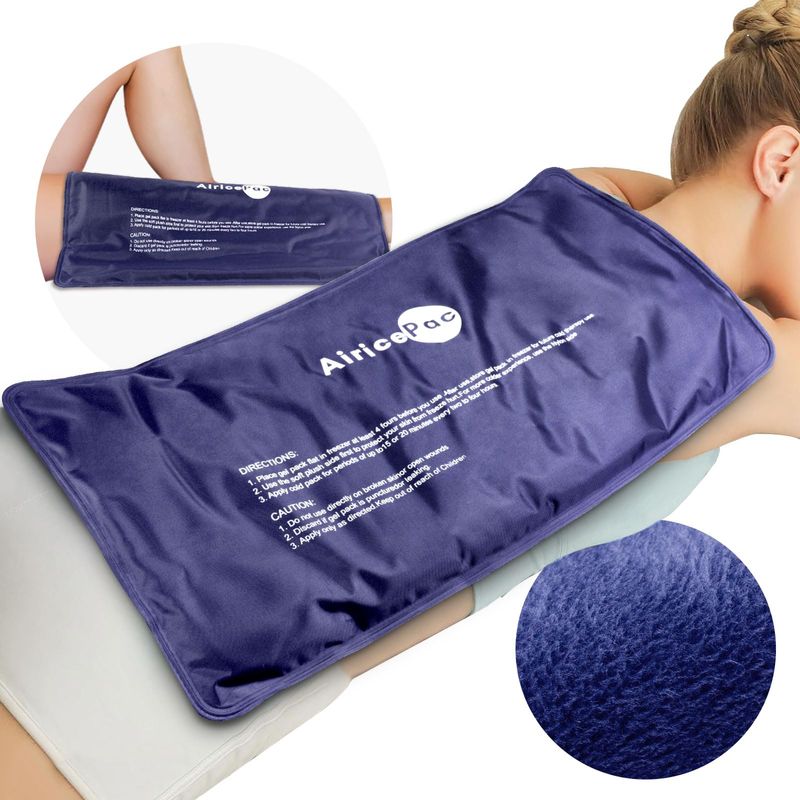 AiricePac Extra Large Gel Flexible Back Ice Packs for Injuries Reusable ...