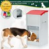 2 Pcs Large Automatic Dog Feeders with Handle Acrylic Panel Galvanized Gravity F