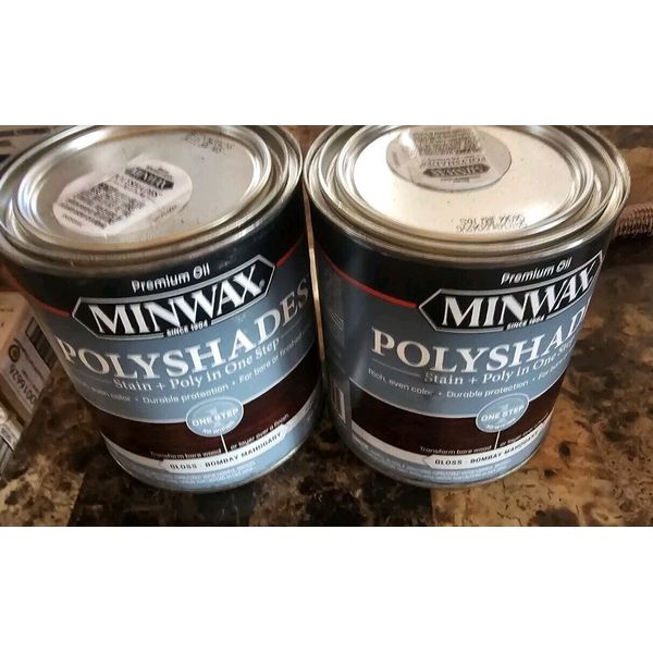 Minwax Polyshades 2PK GLOSS Oil-Based Stain Polyurethane Bombay Mahogany