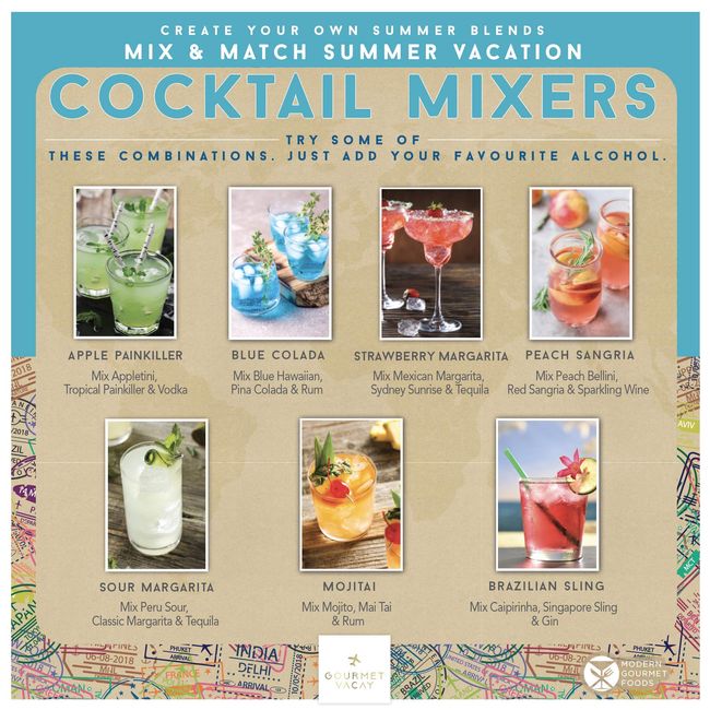  Thoughtfully Cocktails, Woody Bus Cocktail Mixer Gift Set,  Vegan and Vegetarian, Flavors Margarita, Mojito and More, Set of 5  (Contains NO Alcohol) : Grocery & Gourmet Food