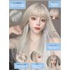M Grande DY24A Premium Line Wig, (Created by Top Stylist), 6-Piece Set, Inner Color Line, Women's Wig, Bob, Long, Face Shrinking, (White Beige, LSt)