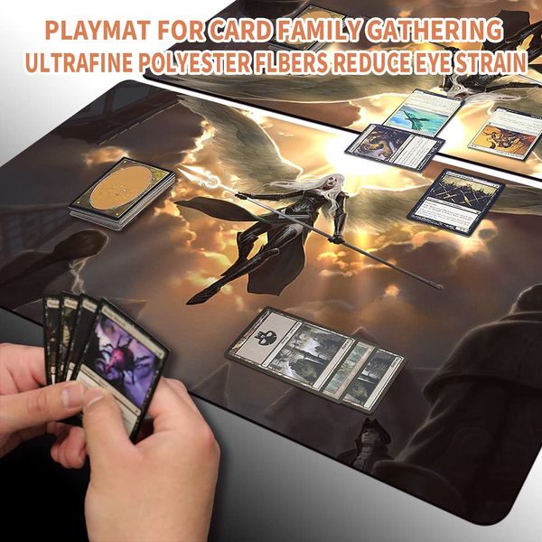 Four leaves MTG Playmat, Avacyn, Angel of Hope - TCG Table Mat for Trading Card Games, 60 X 35 cm, Durable Polyester, Non-slip Rubber Bottom
