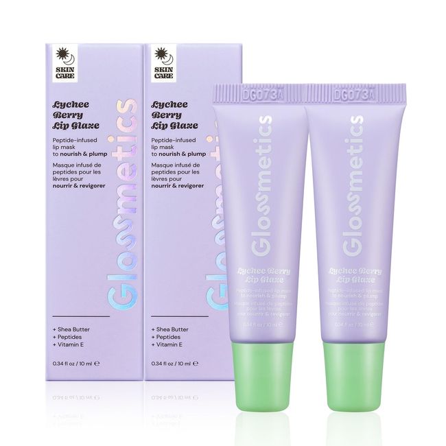 Glossmetics Lychee-Berry Overnight Lip Mask - Hydrating, Moisturizing Korean Lip Balm for Soft, Smooth Lips (Pack of 2)