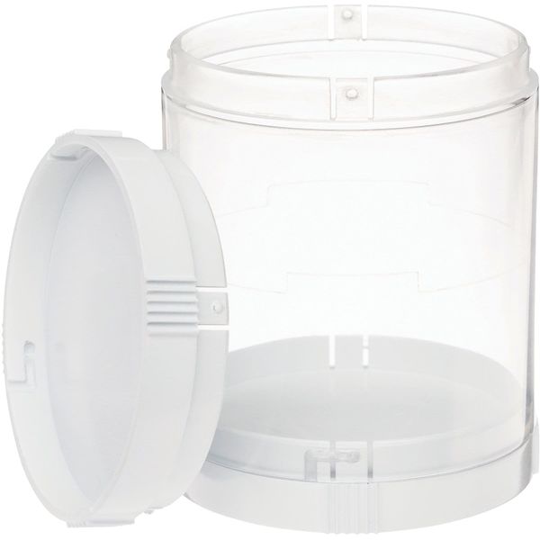 Deflecto Single Compartment Stacking Storage with 2 Lids-White/Clear, Other, Multicoloured, 7.44x7.62x10.16 cm