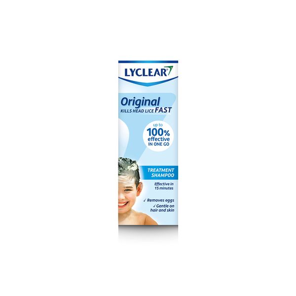 Lyclear Original Shampoo Head Lice Treatment + Head Lice Comb – Kills Head Lice and Washes Hair – Effective in Just 15 Minutes – 200 ml Shampoo Format and Nit Comb