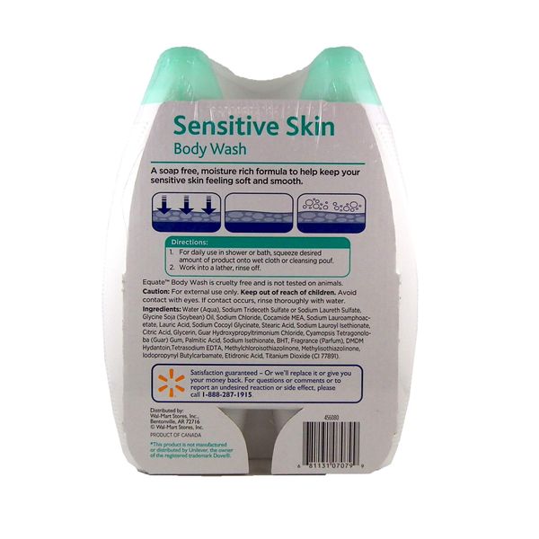 Equate Sensitive Skin Unscented Body Wash, 24 fl oz by Equate