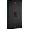 Knightsbridge 45A 2G DP Switch with neon - Matt Black