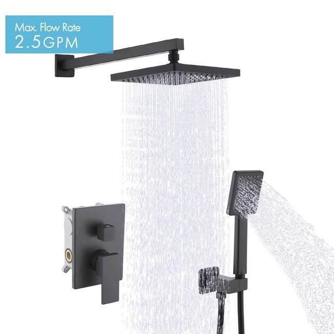Oil Rubbed Bathroom Rain Shower Head 2-Way Mixer Valve Hand Spray Shower  Tap Set